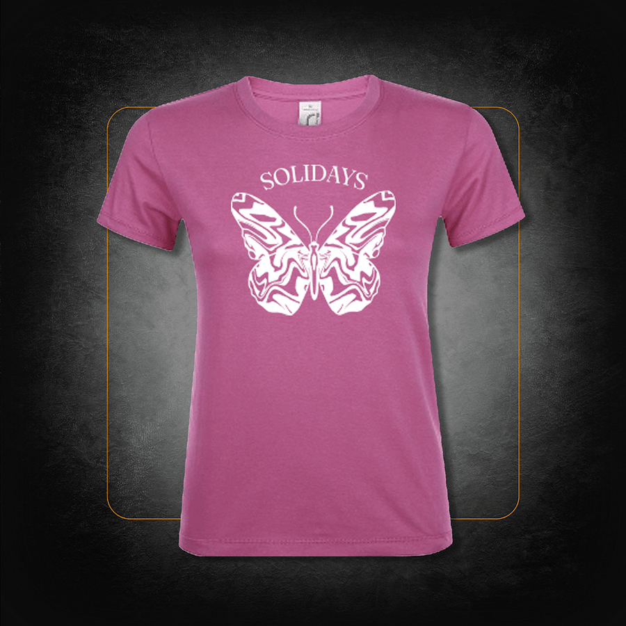 T-Shirt Slim Papillon Rose - Solidays